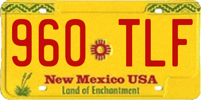 NM license plate 960TLF