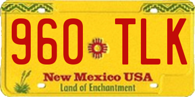 NM license plate 960TLK