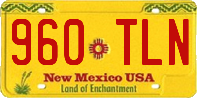 NM license plate 960TLN