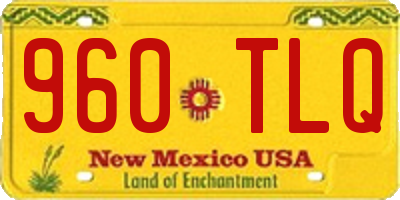NM license plate 960TLQ