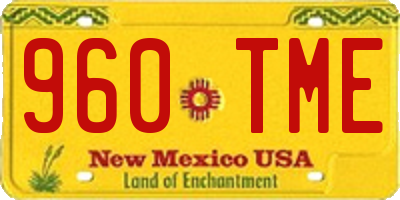 NM license plate 960TME