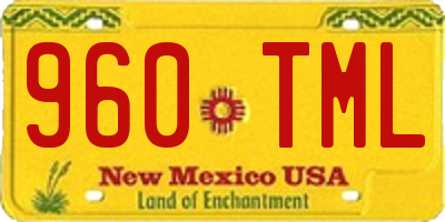 NM license plate 960TML