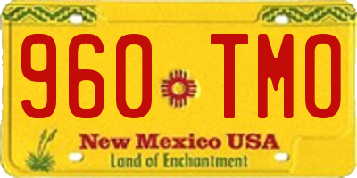 NM license plate 960TMO
