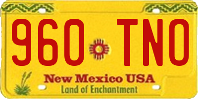 NM license plate 960TNO