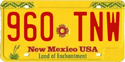 NM license plate 960TNW