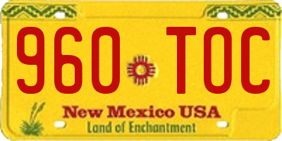 NM license plate 960TOC