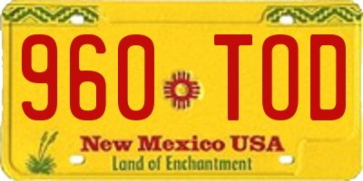 NM license plate 960TOD