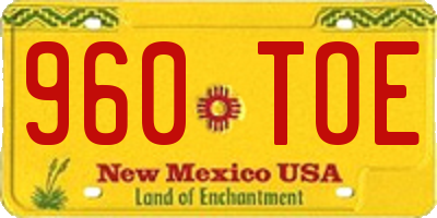 NM license plate 960TOE
