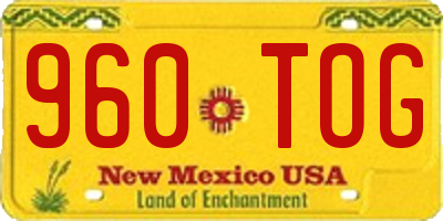 NM license plate 960TOG