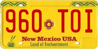 NM license plate 960TOI