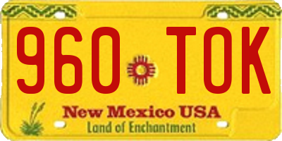 NM license plate 960TOK