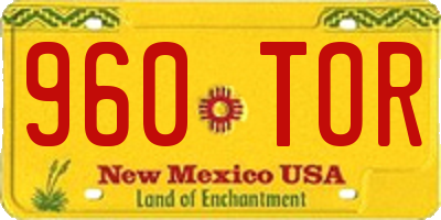 NM license plate 960TOR