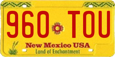 NM license plate 960TOU