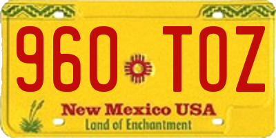 NM license plate 960TOZ