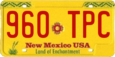 NM license plate 960TPC