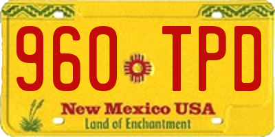 NM license plate 960TPD