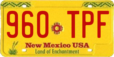 NM license plate 960TPF