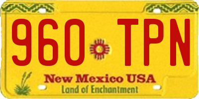 NM license plate 960TPN