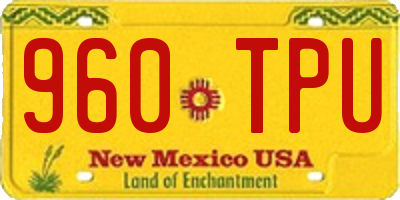 NM license plate 960TPU