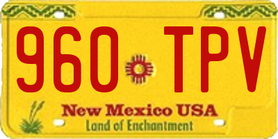 NM license plate 960TPV