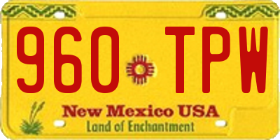 NM license plate 960TPW