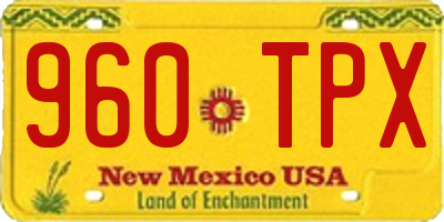 NM license plate 960TPX
