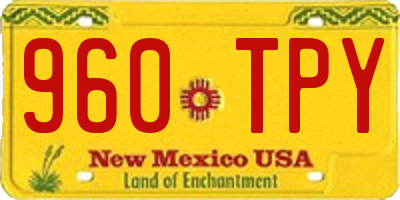 NM license plate 960TPY