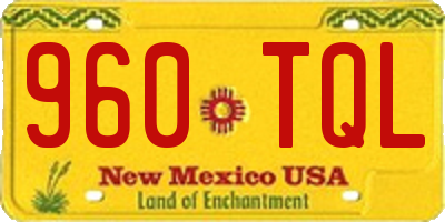 NM license plate 960TQL