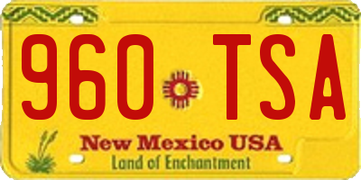 NM license plate 960TSA