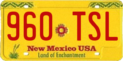 NM license plate 960TSL