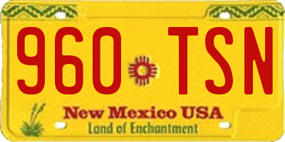 NM license plate 960TSN