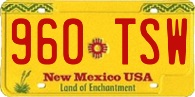 NM license plate 960TSW