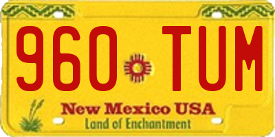 NM license plate 960TUM