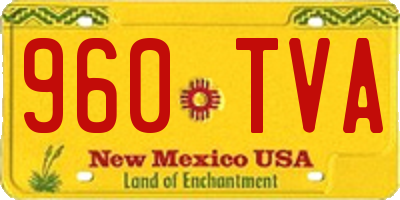 NM license plate 960TVA
