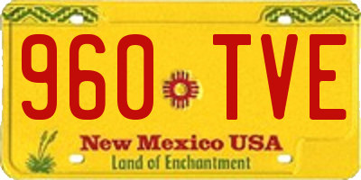 NM license plate 960TVE