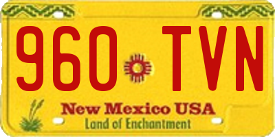 NM license plate 960TVN