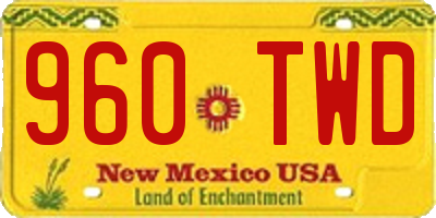 NM license plate 960TWD