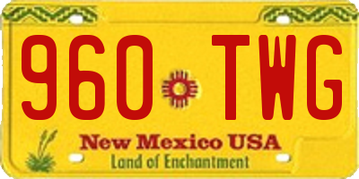 NM license plate 960TWG