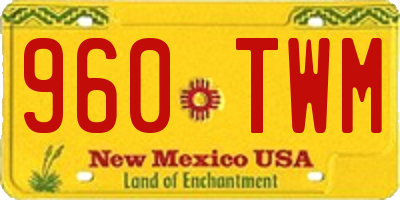 NM license plate 960TWM