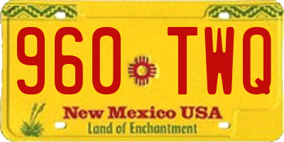 NM license plate 960TWQ