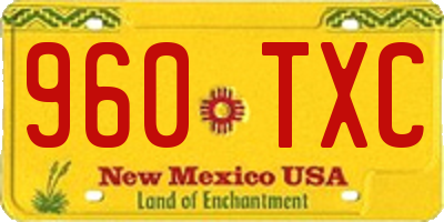 NM license plate 960TXC