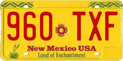NM license plate 960TXF