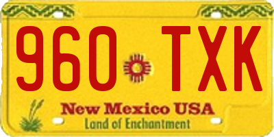 NM license plate 960TXK