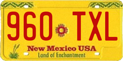 NM license plate 960TXL