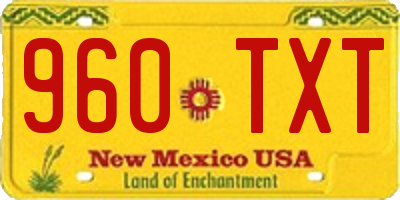 NM license plate 960TXT