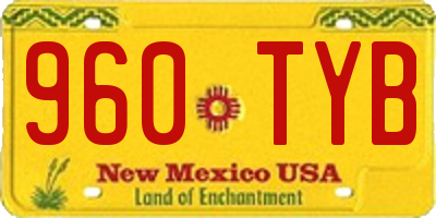 NM license plate 960TYB