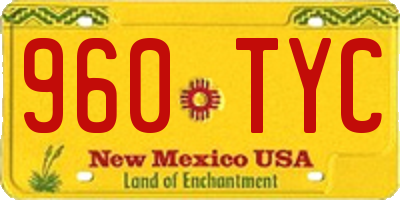 NM license plate 960TYC