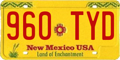 NM license plate 960TYD