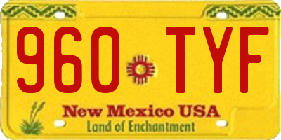 NM license plate 960TYF