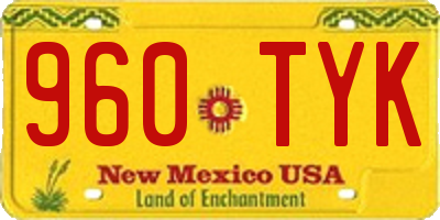 NM license plate 960TYK